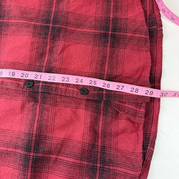 Quiksilver Flannel Shirt Mens Size Large Red Plaid Button Up Cotton - Picture 11 of 11